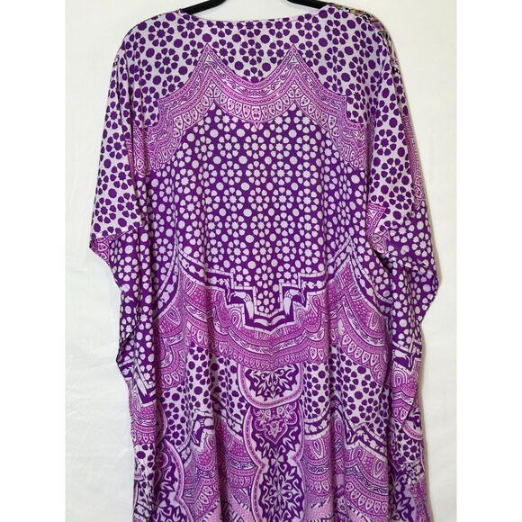 Miss Lavish BOHO Women's Purple Paisley Maxi Kaftan NWT Size 14/18 - Picture 5 of 5